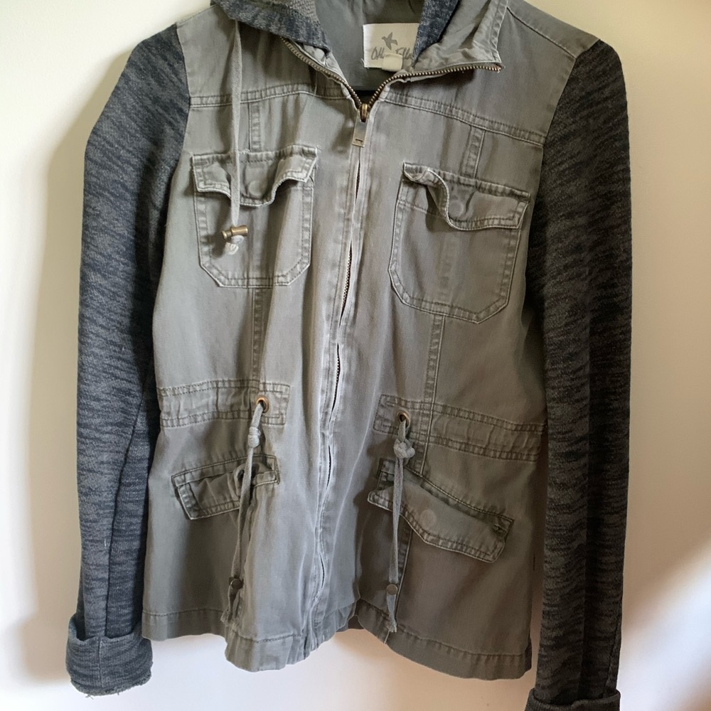 Utility Army Green Jacket with Hood